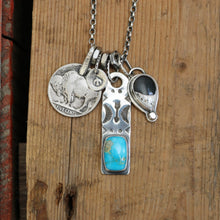 Load image into Gallery viewer, Sierra Bella turquoise Bar Pendant + White Buffalo Pendant Reworked Necklace