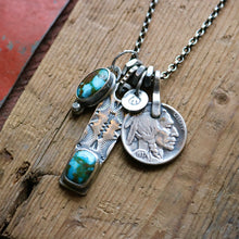 Load image into Gallery viewer, Kingman turquoise Bar Pendant + Pendant Reworked Necklace