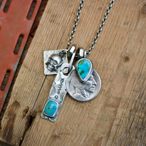 Sonoran Mountain turquoise  + 1920 Nickel Reworked Necklace