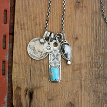 Load image into Gallery viewer, Sierra Bella turquoise Bar Pendant + White Buffalo Pendant Reworked Necklace