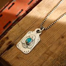 Load image into Gallery viewer, Thunderbird + Nacozari Turquoise Dog Tag Necklace