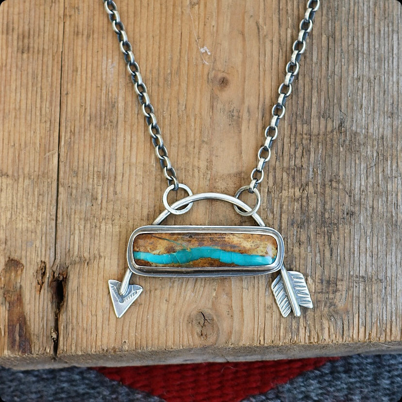 Royston Turquoise Arrow Pendant Necklace