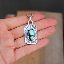 Load image into Gallery viewer, Rose Emerald Variscite Sterling Silver Dog Tag Necklace