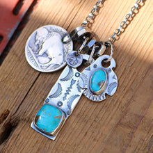 Load image into Gallery viewer, Sierra Bella turquoise Bar Pendant + Sierra Bella Turquoise Thunderbird Reworked Necklace