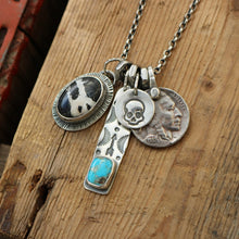 Load image into Gallery viewer, Sierra Bella turquoise Bar Pendant + White Buffalo Pendant Reworked Necklace