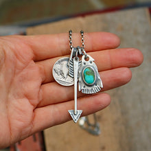 Load image into Gallery viewer, Sonoran Mountain turquoise Thunderbird + Arrow Reworked Necklace