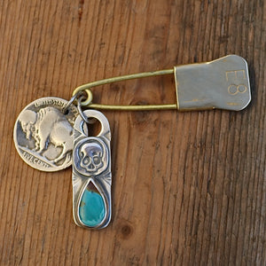 Pilot Mountain Turquoise Arrow head Pendant Pin E8
