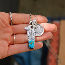 Load image into Gallery viewer, VINTAGE Snoopy with Sierra Bella turquoise Bar Pendant Reworked Necklace