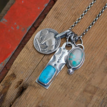 Load image into Gallery viewer, Nacozari turquoise Bar Pendant + Carico Lake Pendant Reworked Necklace