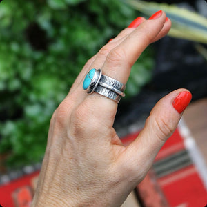 Emerald Valley Turquoise + Sterling Ring - UK O / US 7