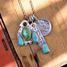 Load image into Gallery viewer, Sonoran Mountain + Sierra Bella Turquoise Thunderbird + Bar Pendant Reworked Necklace