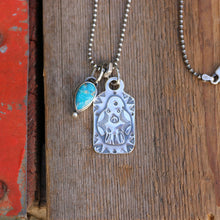 Load image into Gallery viewer, Sterling Silver Thunderbird Dog Tag + Sierra Bella turquoise Necklace