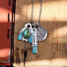 Load image into Gallery viewer, Sonoran Mountain + Sierra Bella Turquoise Thunderbird + Bar Pendant Reworked Necklace