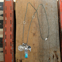 Load image into Gallery viewer, Sierra Bella turquoise Bar Pendant + White Buffalo Pendant Reworked Necklace