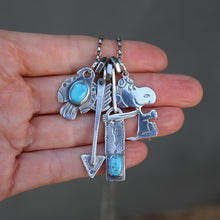 Load image into Gallery viewer, VINTAGE Snoopy with Sierra Bella turquoise Bar Pendant + Thunderbird Reworked Necklace