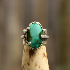 Sonoran Rose Turquoise + Sterling Ring >> UK M