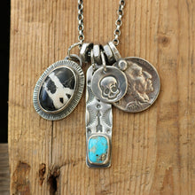 Load image into Gallery viewer, Sierra Bella turquoise Bar Pendant + White Buffalo Pendant Reworked Necklace