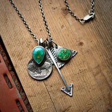 Load image into Gallery viewer, Sonoran Mountain turquoise Triangle Pendant + Nickel Reworked Necklace