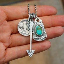 Load image into Gallery viewer, Sonoran Mountain turquoise Thunderbird + Arrow Reworked Necklace