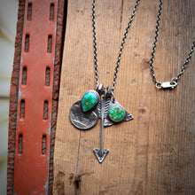 Load image into Gallery viewer, Sonoran Mountain turquoise Triangle Pendant + Nickel Reworked Necklace