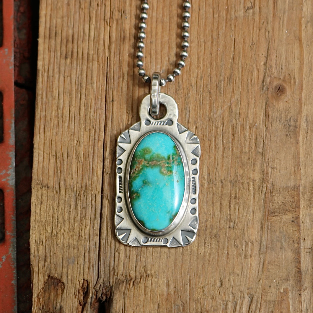 Sonoran Mountain Turquoise Dog Tag Necklace
