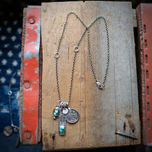 Load image into Gallery viewer, Kingman turquoise Bar Pendant + Pendant Reworked Necklace