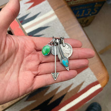 Load image into Gallery viewer, Sonoran Mountain turquoise Pendant + Blue Bird turquoise Feather Reworked Necklace