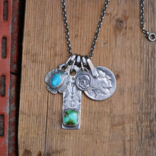 Load image into Gallery viewer, Sonoran mountain turquoise Bar Pendant + Sierra Bella Turquoise Thunderbird Reworked Necklace