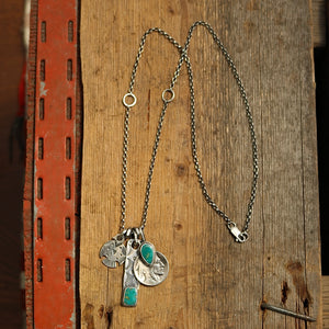 Royston turquoise  + 1920 Nickel Reworked Necklace
