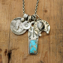 Load image into Gallery viewer, Sierra Bella turquoise Bar Pendant + White Buffalo Naja Pendant Reworked Necklace