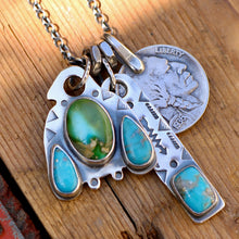 Load image into Gallery viewer, Sonoran Mountain + Sierra Bella Turquoise Thunderbird + Bar Pendant Reworked Necklace