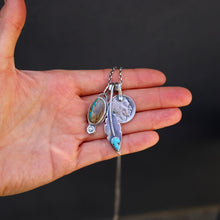 Load image into Gallery viewer, Royston Turquoise Pendant + Sierra Bella Feather Pendant Reworked Necklace