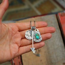 Load image into Gallery viewer, Sonoran Mountain turquoise Thunderbird + Arrow Reworked Necklace