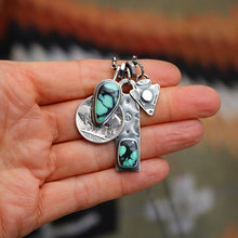 Load image into Gallery viewer, Emerald Rose Variscite Bar Pendant + Arrow Pendant Reworked Necklace