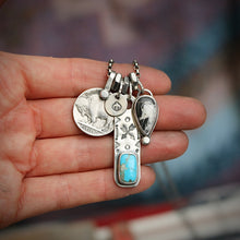 Load image into Gallery viewer, Sierra Bella turquoise Bar Pendant + White Buffalo Pendant Reworked Necklace