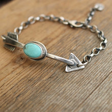 Load image into Gallery viewer, Sterling silver Arrow + Pilot Mountain Bracelet #2