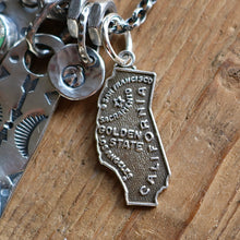 Load image into Gallery viewer, VINTAGE 70s California State pendant + Bar Pendant Reworked Necklace