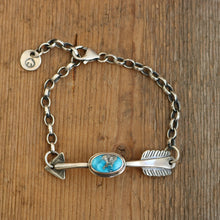 Load image into Gallery viewer, Sterling silver Arrow + Sierra Bella Turquoise Bracelet