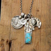 Load image into Gallery viewer, Sierra Bella turquoise Bar Pendant + White Buffalo Naja Pendant Reworked Necklace