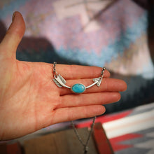 Load image into Gallery viewer, Sterling Silver + Nacozari Turquoise Arrow Necklace