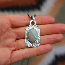 Load image into Gallery viewer, Carico Lake Turquoise + Sterling Silver Dog Tag Necklace