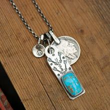 Load image into Gallery viewer, Sierra Bella Turquoise Bar Pendant + Nickel Reworked Necklace