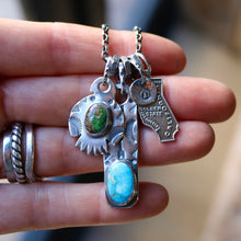 Load image into Gallery viewer, VINTAGE 70s California State pendant + Bar Pendant Reworked Necklace