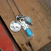 Load image into Gallery viewer, Nacozari turquoise Bar Pendant + Carico Lake Pendant Reworked Necklace