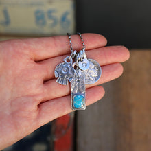 Load image into Gallery viewer, Sierra Bella turquoise Bar Pendant + Thunderbird Reworked Necklace