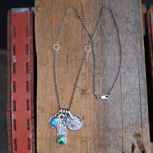 Load image into Gallery viewer, Sonoran mountain turquoise Bar Pendant + Sierra Bella Turquoise Thunderbird Reworked Necklace
