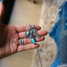 Load image into Gallery viewer, VINTAGE 70s California State pendant + Feather Reworked Necklace