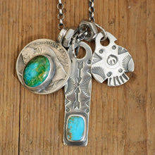 Load image into Gallery viewer, Sierra Bella Turquoise Bar Pendant + Sonoran Mountain Turquoise + Buffalo Nickel Reworked Necklace