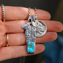 Load image into Gallery viewer, VINTAGE Snoopy with Sierra Bella turquoise Bar Pendant Reworked Necklace