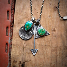 Load image into Gallery viewer, Sonoran Mountain turquoise Triangle Pendant + Nickel Reworked Necklace